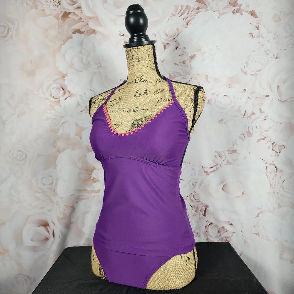Bawdy Purple Tankini Set - Picture 2 of 9
